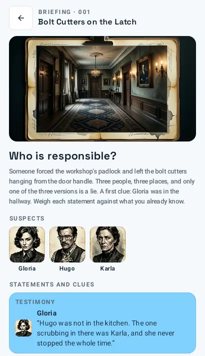 WitnessClash case briefing with its testimonies